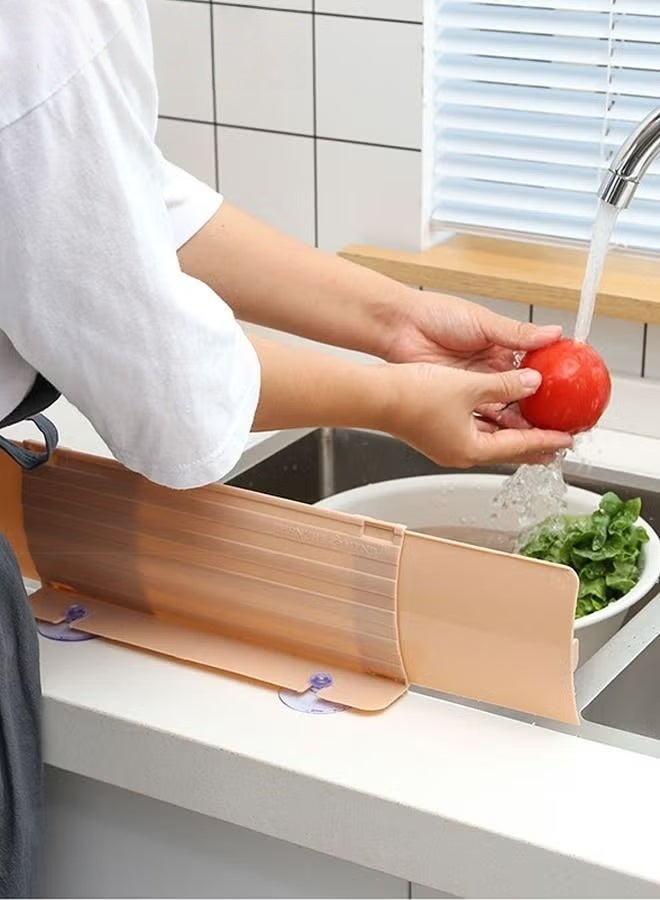 EETU Sink Splash Guard Faucet Water Splash Guard with Suction Cup Base Sink Backsplash Guard for Kitchen Bathroom and Sinks - Image 2